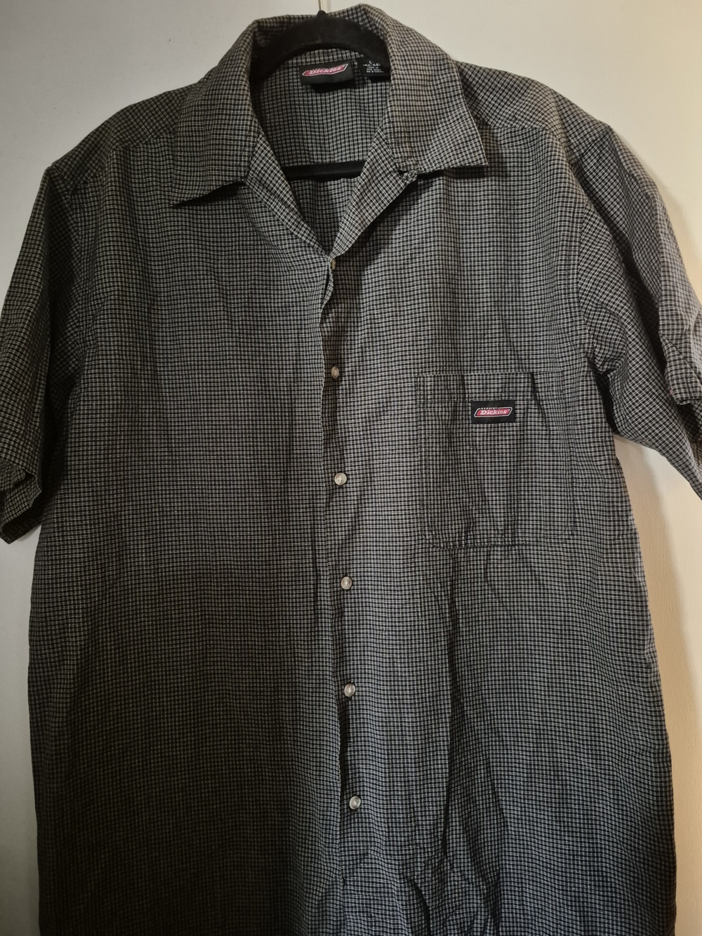 Dickies Black & Tan Micro-Check Short Sleeve Button-Up Shirt